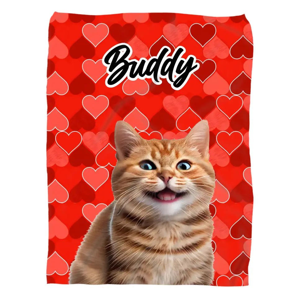 Valentine Cat Photo Blanket - Chic Kitty