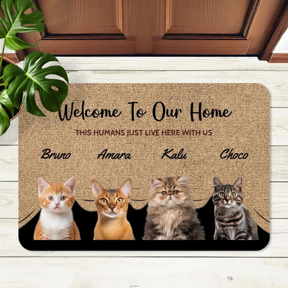 Welcome to My Home - Personalized Photo Doormat - Chic Kitty