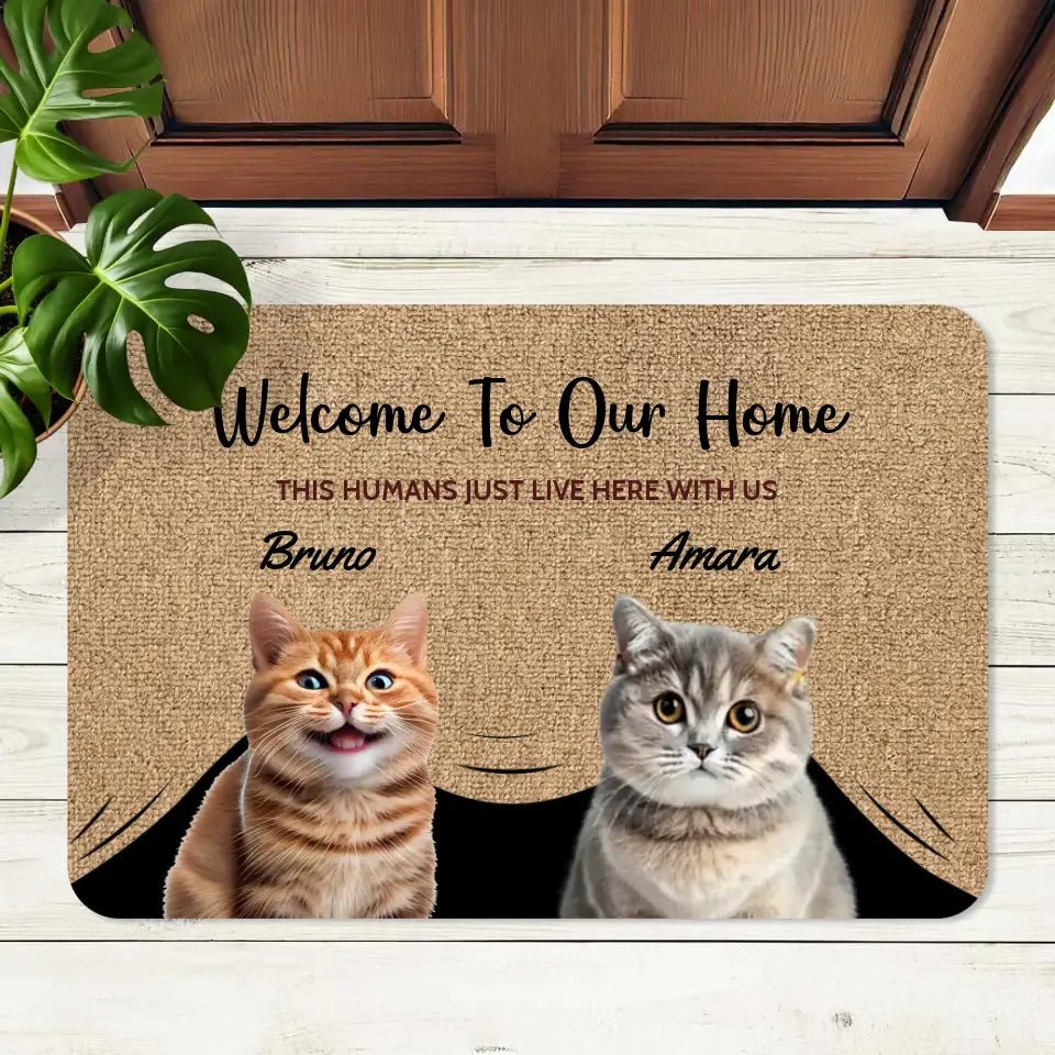 Welcome to My Home - Personalized Photo Doormat - Chic Kitty