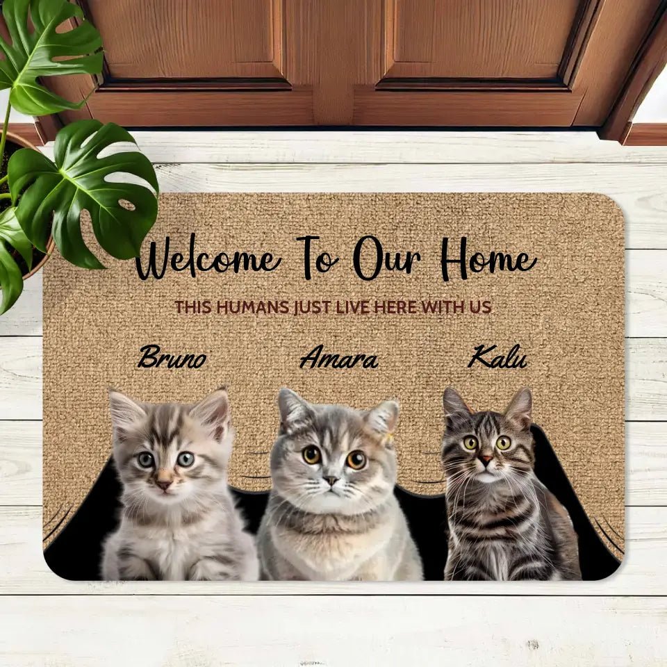 Welcome to My Home - Personalized Photo Doormat - Chic Kitty