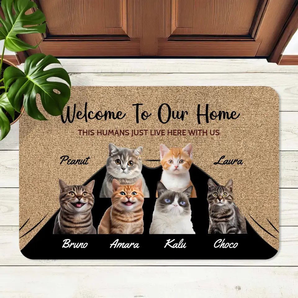 Welcome to My Home - Personalized Photo Doormat - Chic Kitty