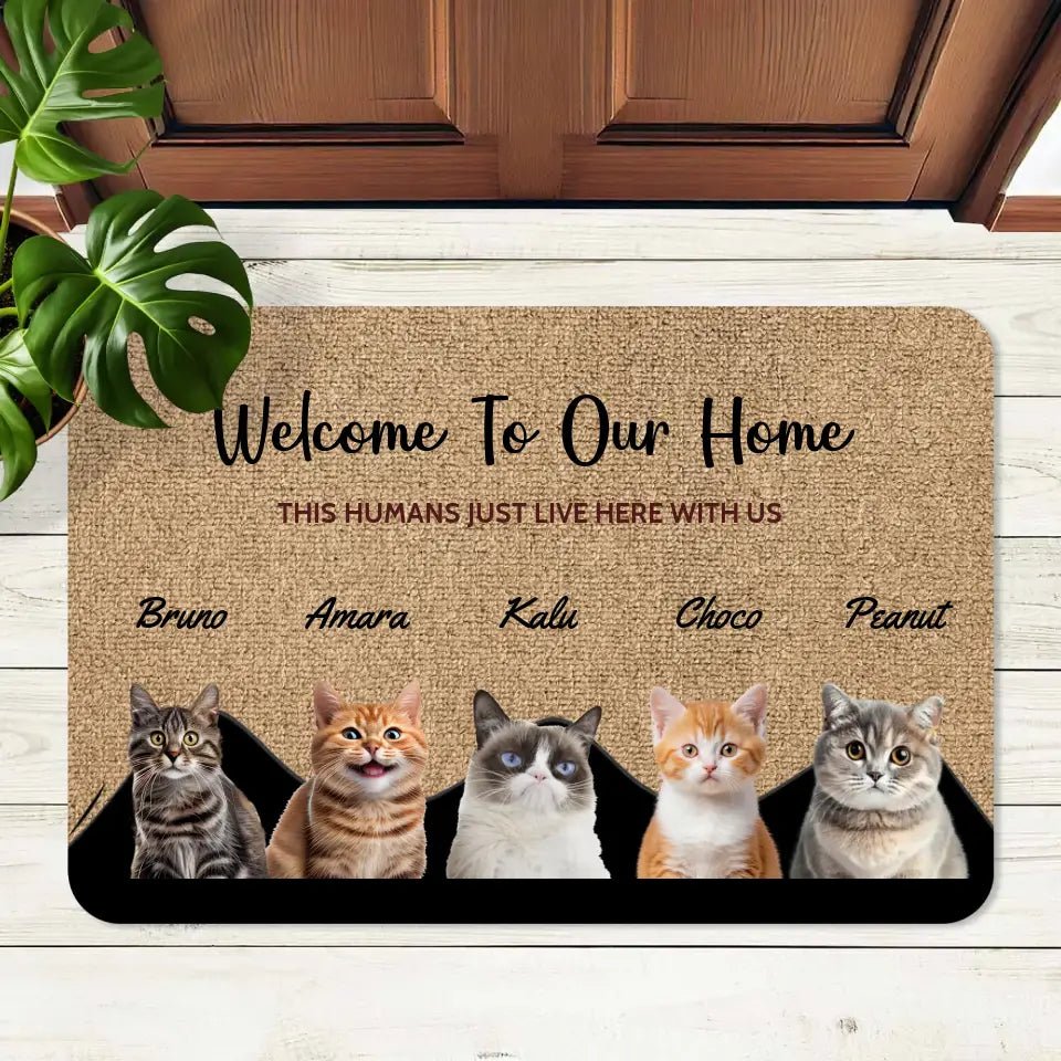 Welcome to My Home - Personalized Photo Doormat - Chic Kitty