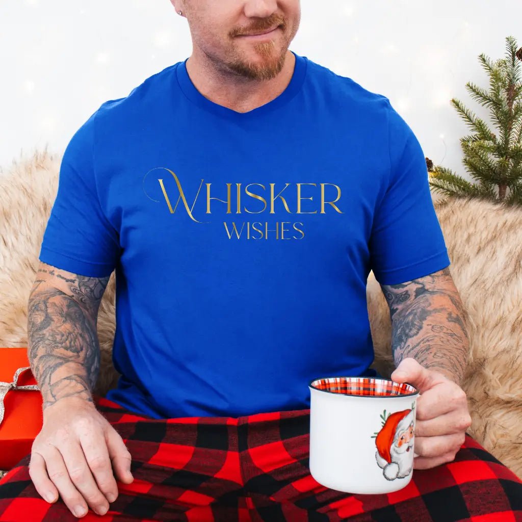 Whisker Wishes Tee - Minimal Gold Cat Lover T-Shirt - Chic Kitty