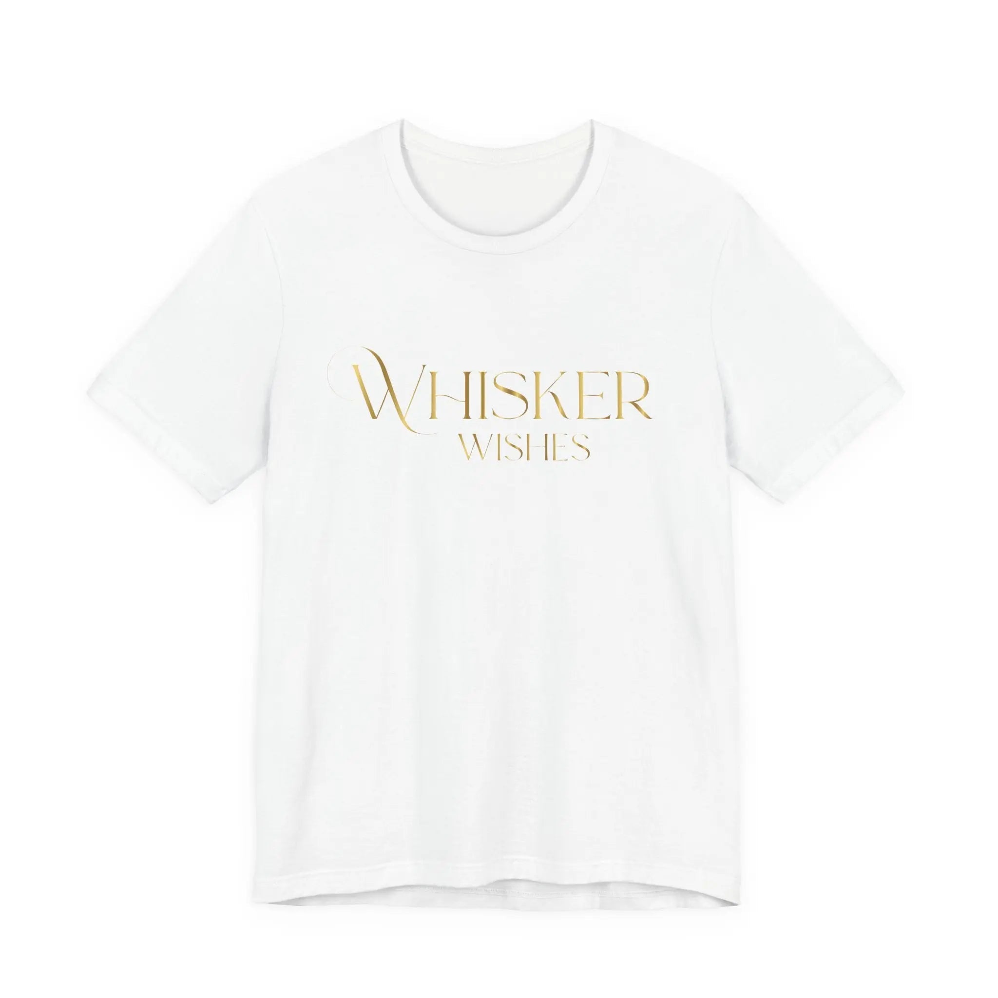 Whisker Wishes Tee - Minimal Gold Cat Lover T-Shirt - Chic Kitty