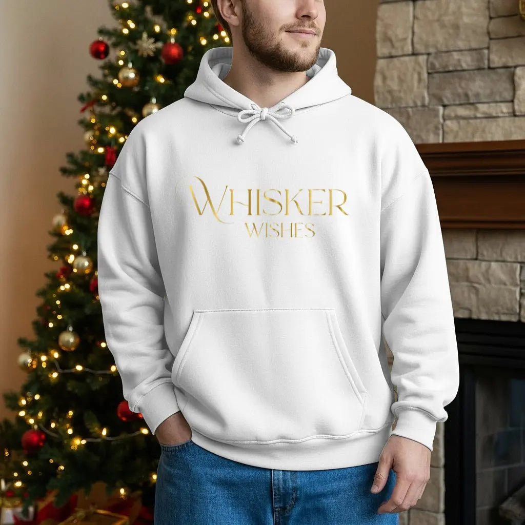 Whisper Wishes Hoodie — Elegant Gold Script Pullover - Chic Kitty