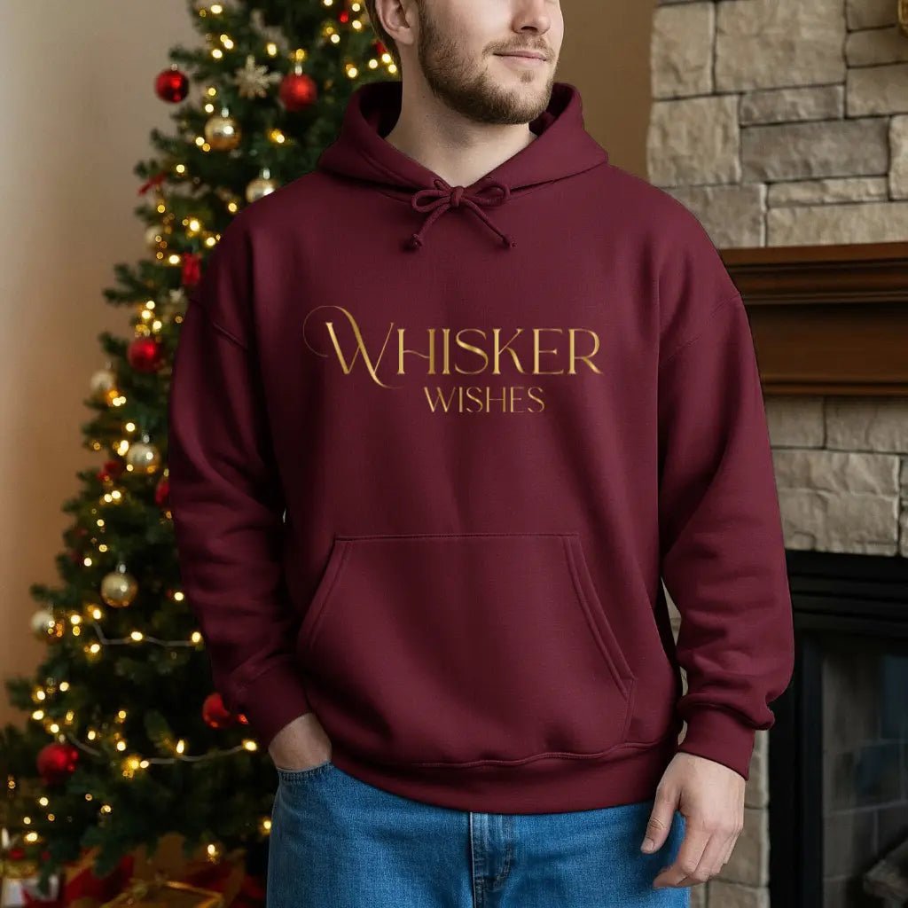Whisper Wishes Hoodie — Elegant Gold Script Pullover - Chic Kitty