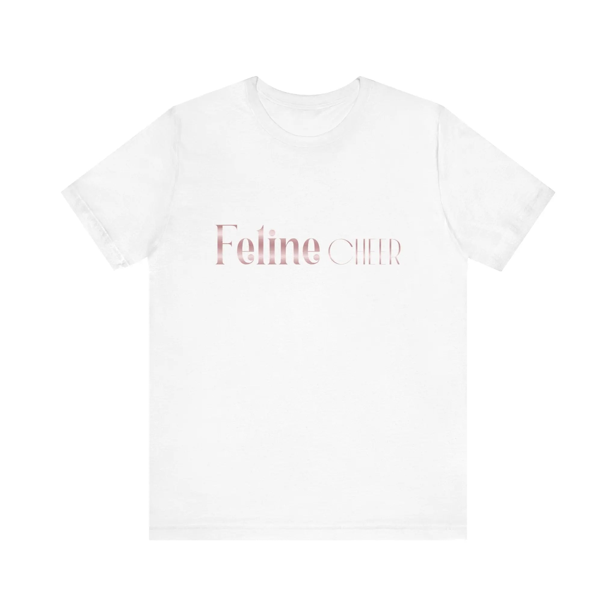 Feline Chic Tee – Rose Gold Script Cat Lover T‑Shirt