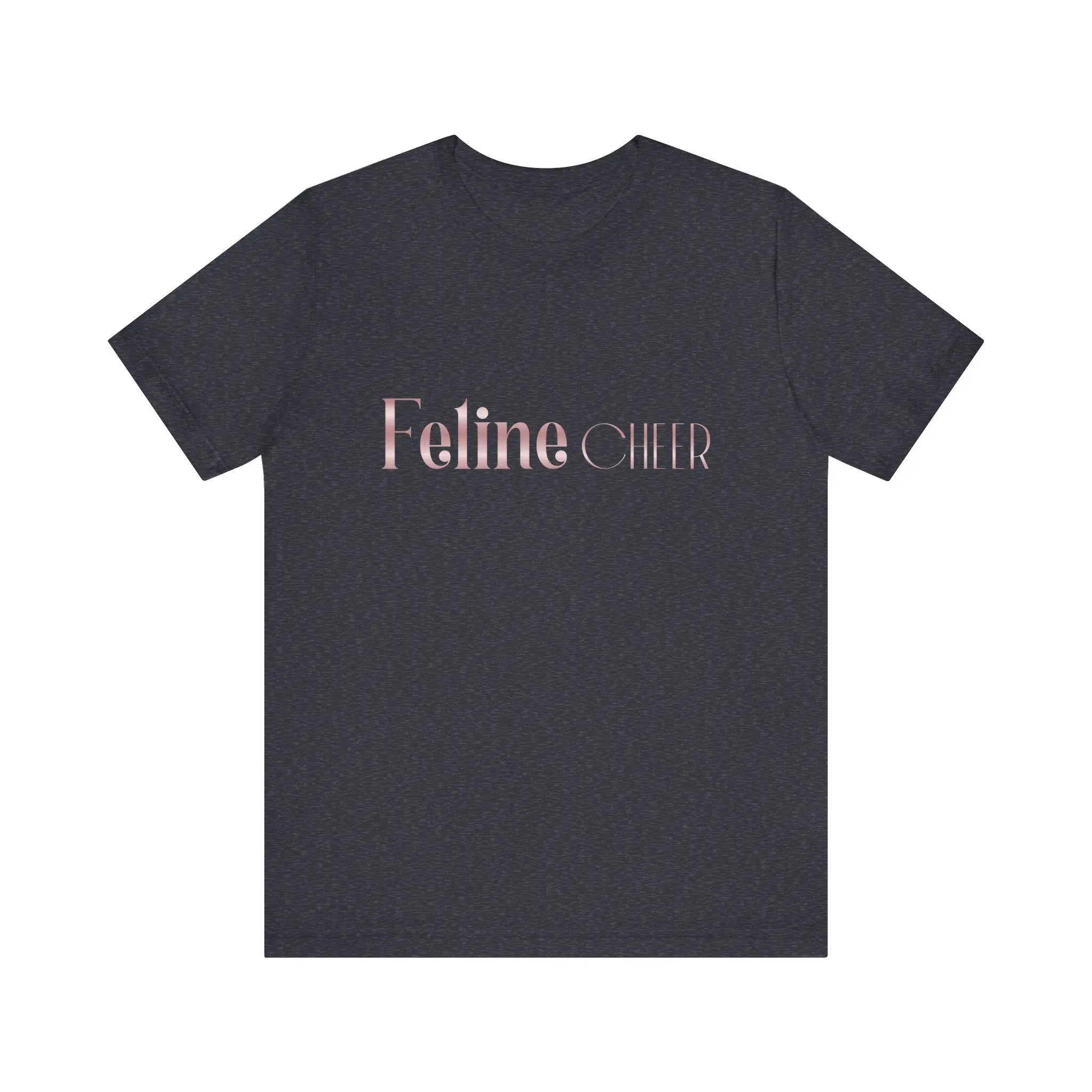 Feline Chic Tee – Rose Gold Script Cat Lover T‑Shirt