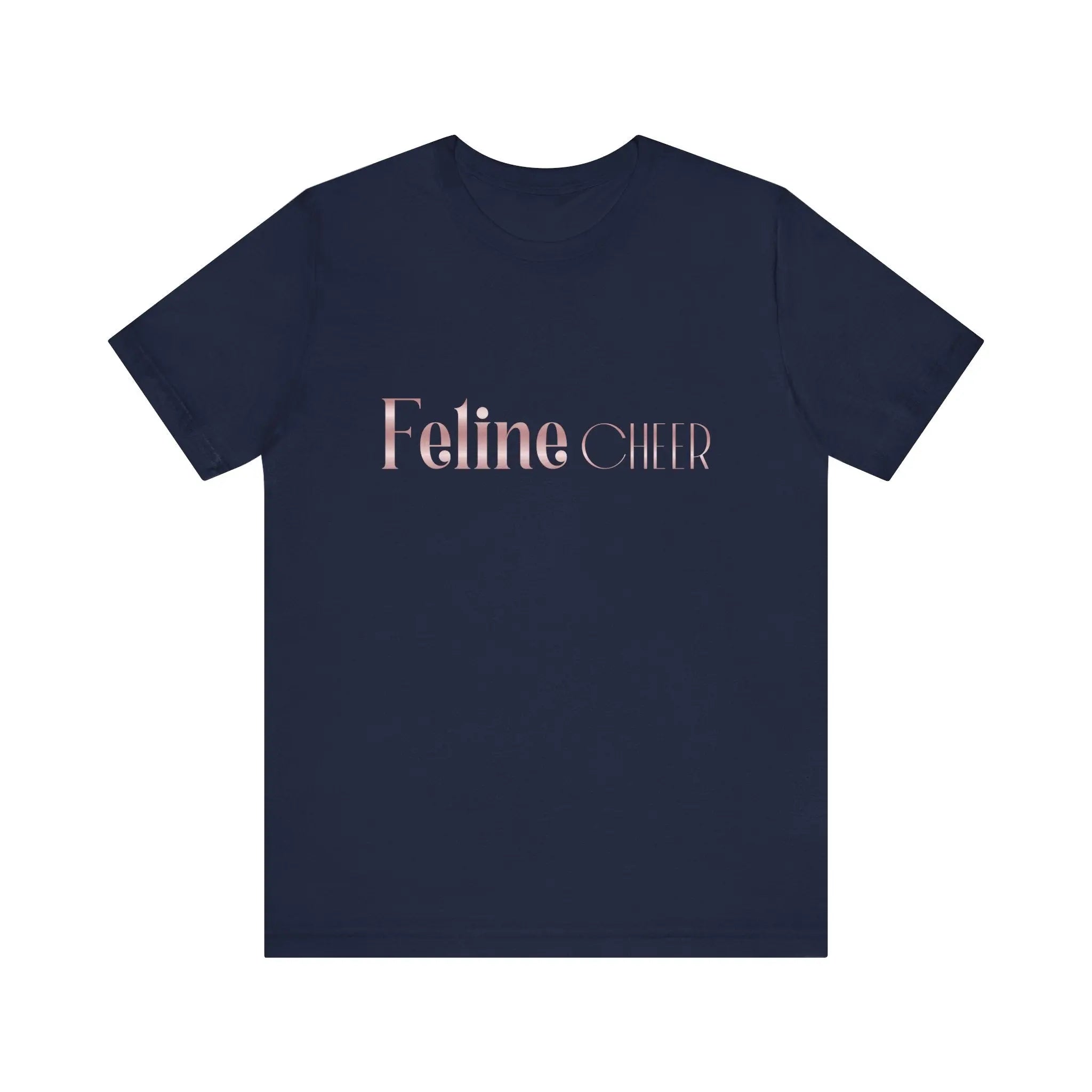 Feline Chic Tee – Rose Gold Script Cat Lover T‑Shirt