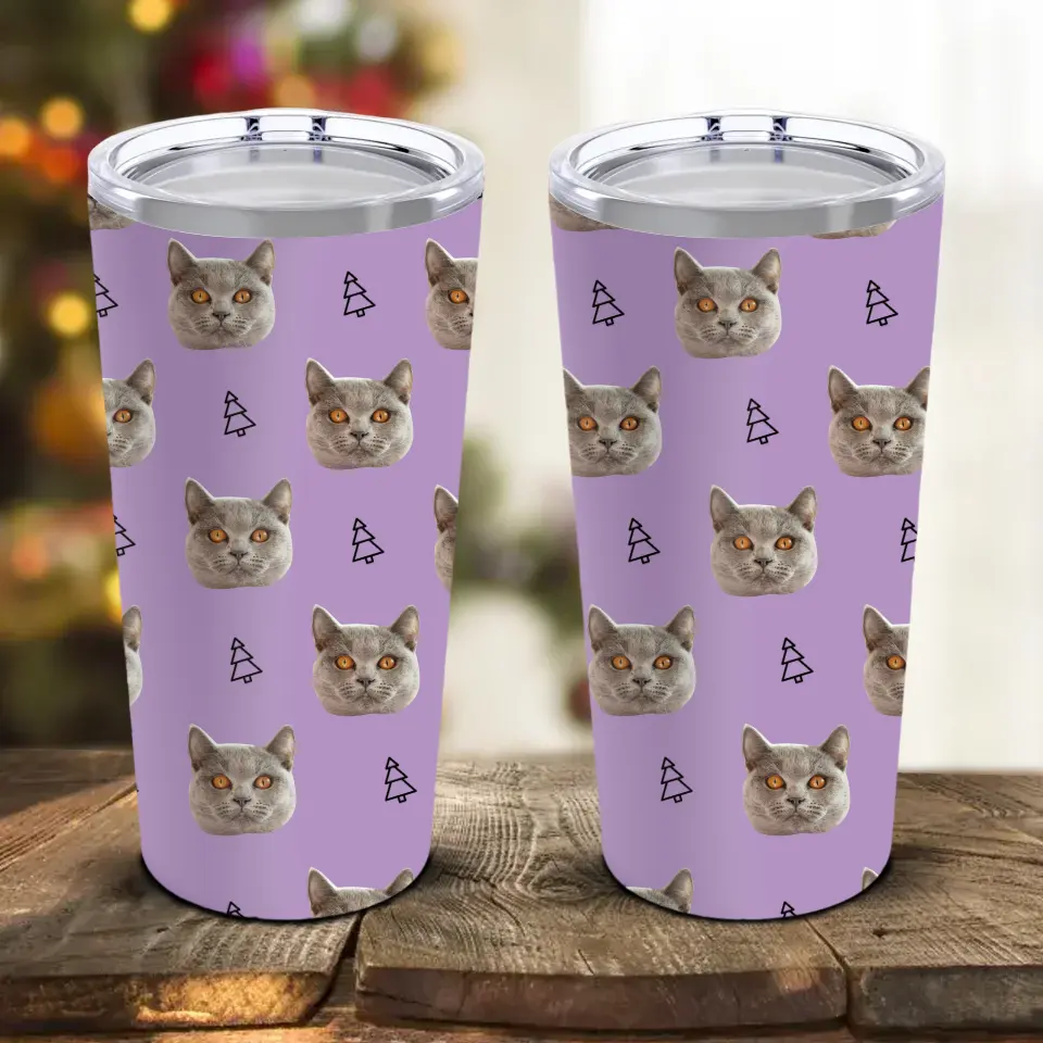 Custom Personalized Cat Photo Tumbler 20oz Printify