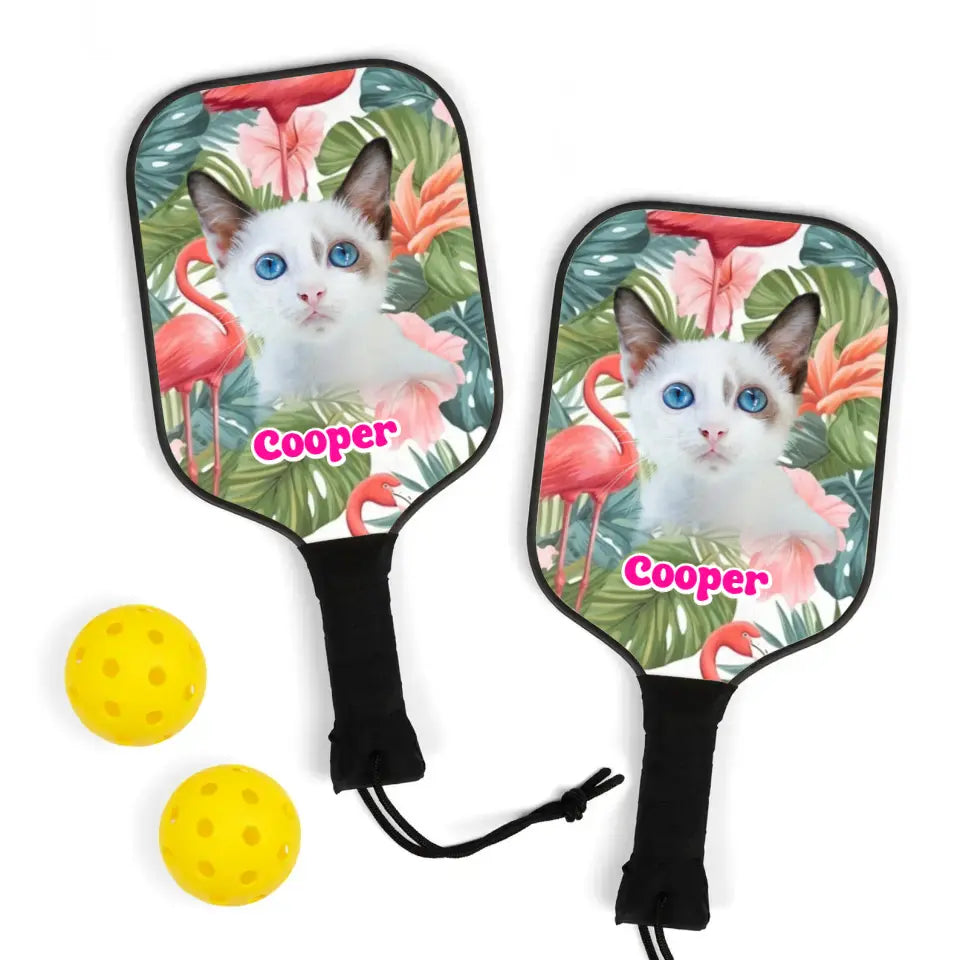 Custom Personalized Photo Cat Pickleball Kit Printify