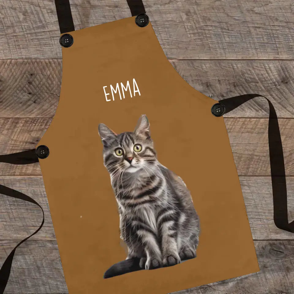 Custom Personalized Cat Photo Apron Printify