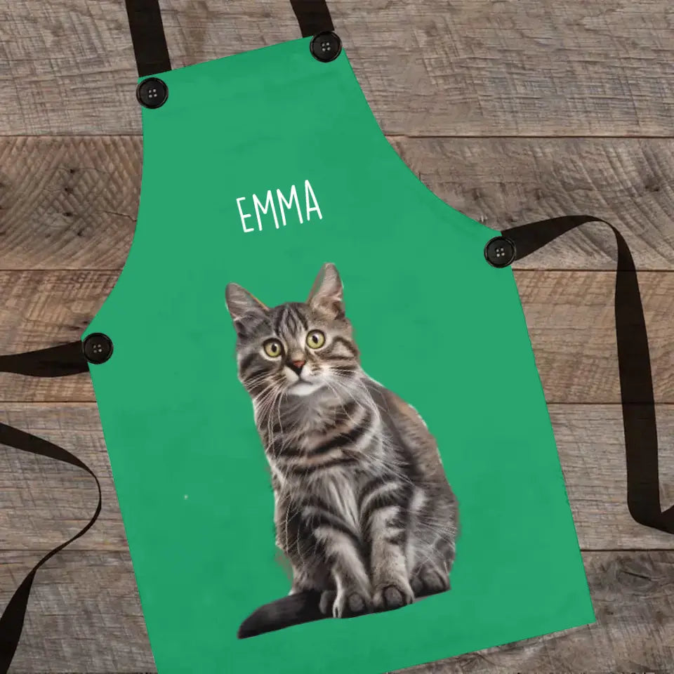 Custom Personalized Cat Photo Apron Printify