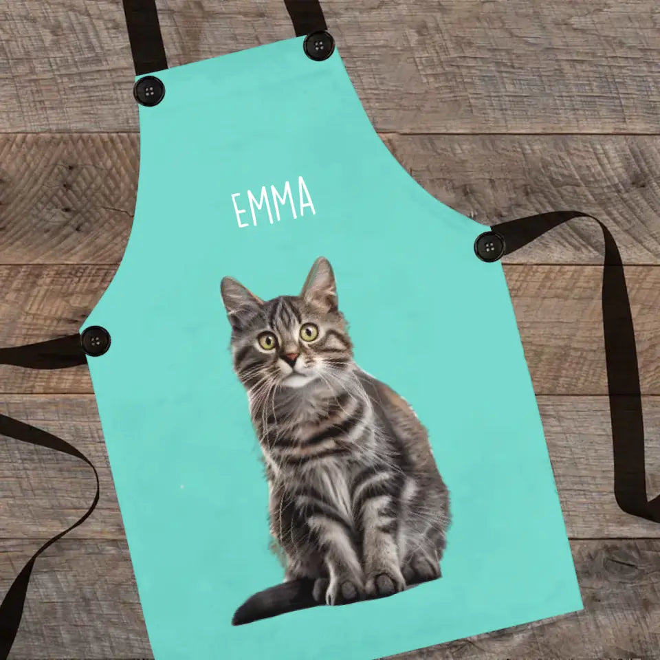 Custom Personalized Cat Photo Apron Printify