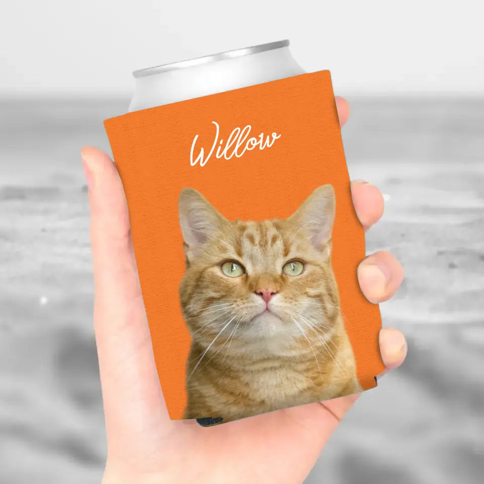 Personalized Cat Photo Can Cooler Printify