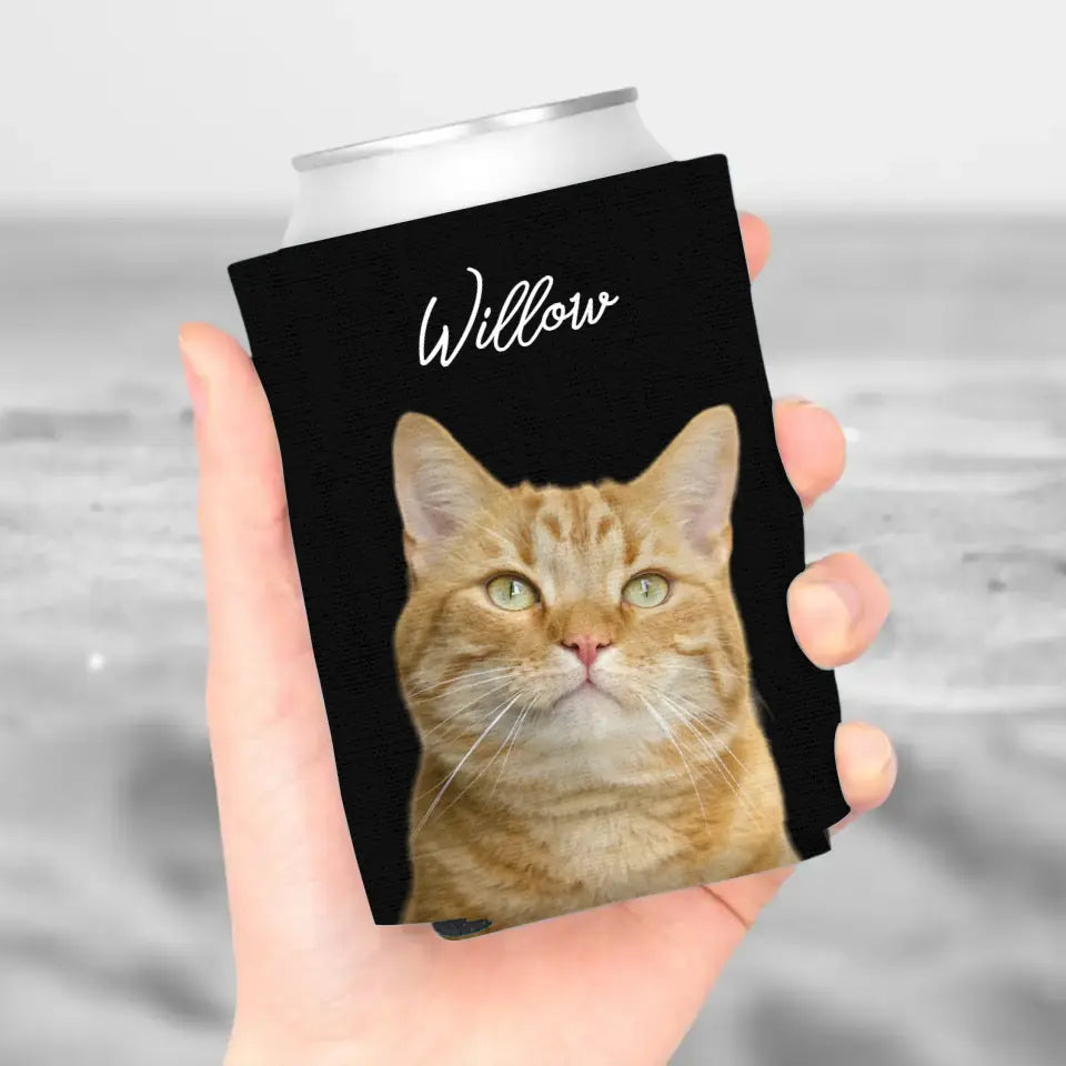 Personalized Cat Photo Can Cooler Printify