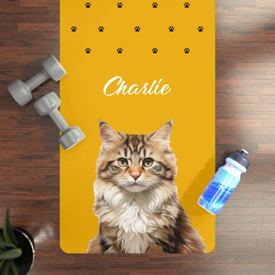 Custom Personalized Cat Photo Yoga Mat Printify