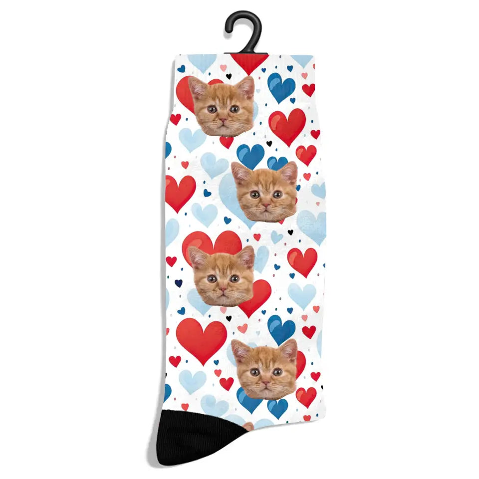 Personalized 4th of July Pattern Cat Socks Printify