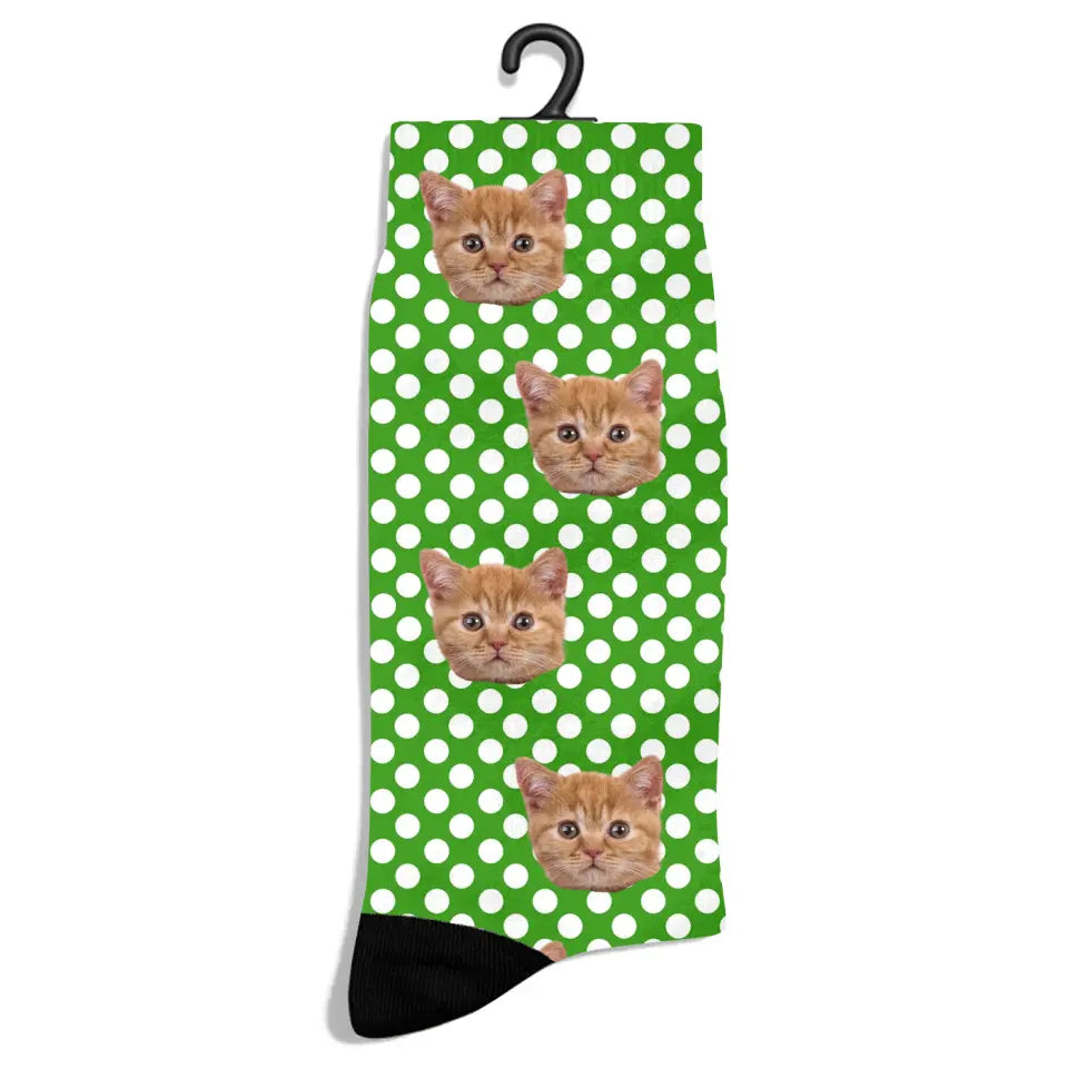 Personalized Ladybug Pattern Cat Socks Printify