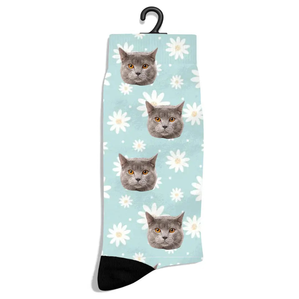 Personalized Spring Pattern Cat Socks Printify