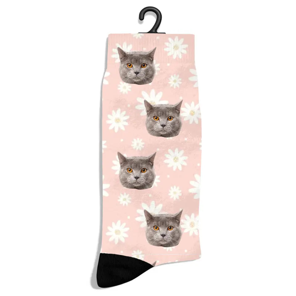 Personalized Spring Pattern Cat Socks Printify