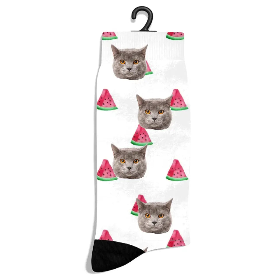 Personalized Summer Pattern Cat Socks Printify