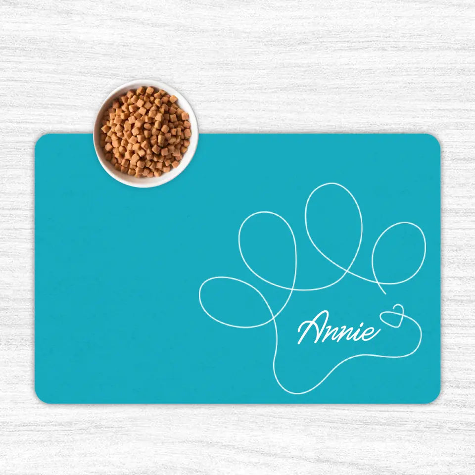 Custom Personalised Name Cat Food Mats Printify