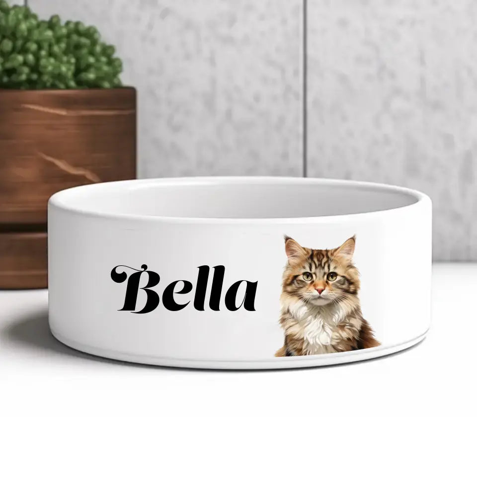 Custom Personalised Cat Photo and Name Bowl Printify