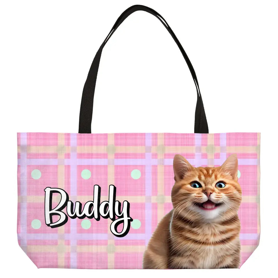 Personalized Cat Weekender Tote Bag Printify