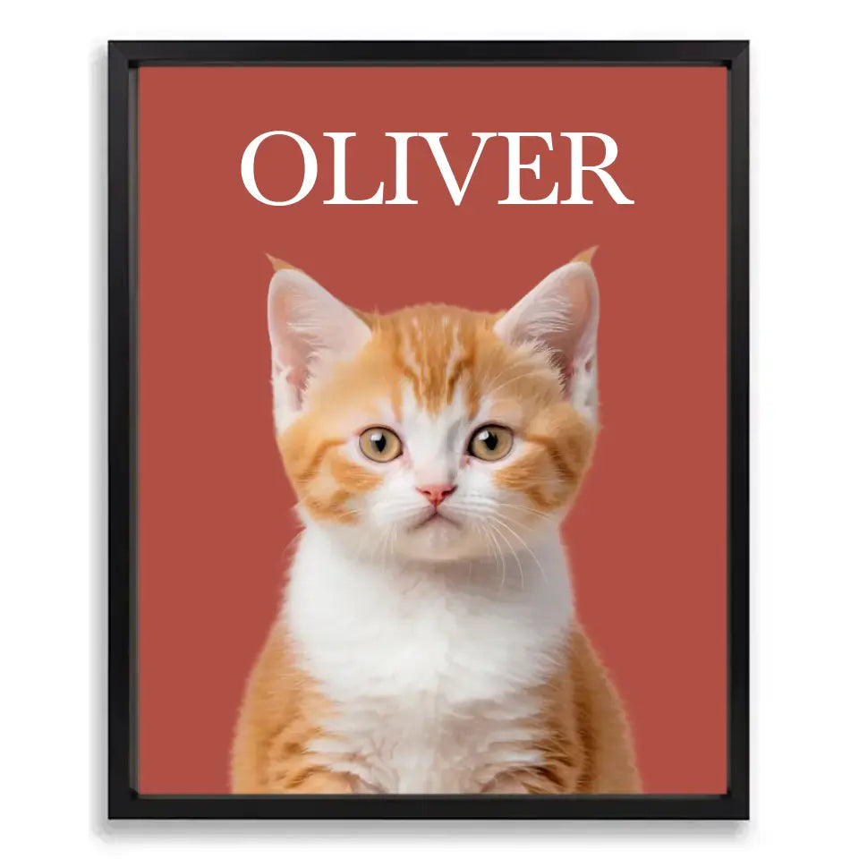 Custom Cat Photo Poster with Frame Printify