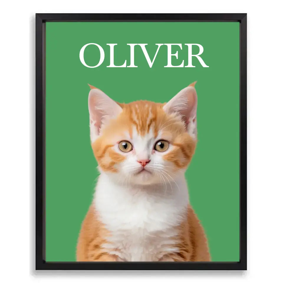 Custom Cat Photo Poster with Frame Printify