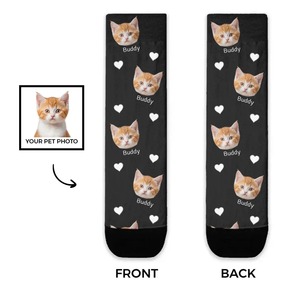 Personalised Cat Socks Printify