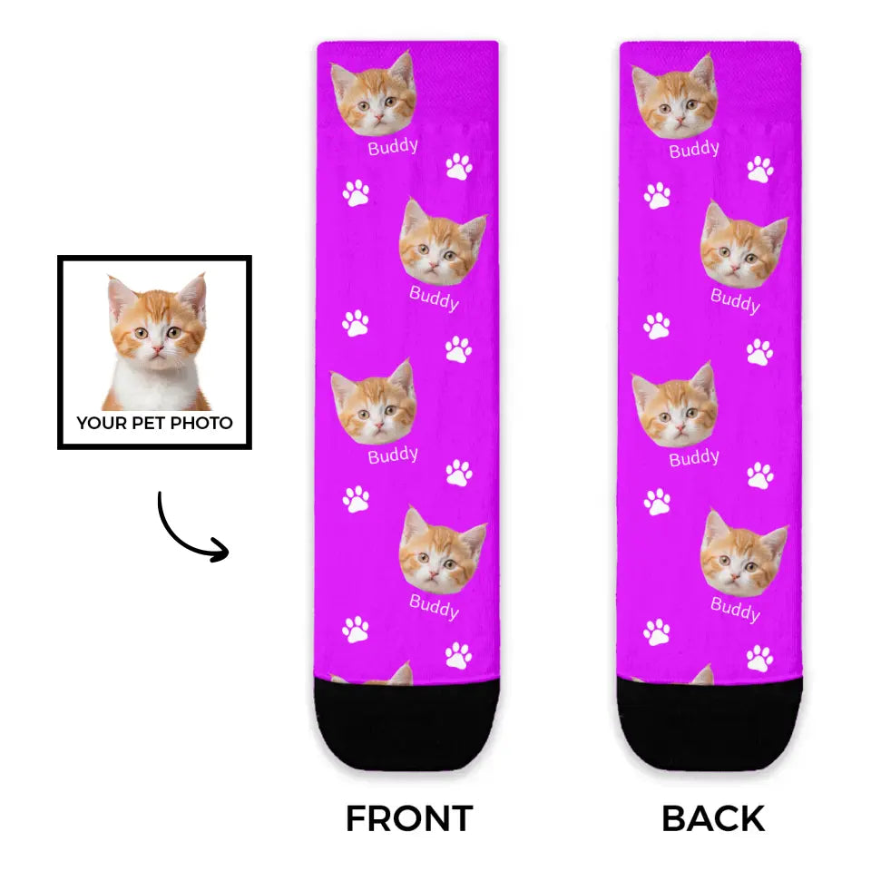 Personalised Cat Socks Printify