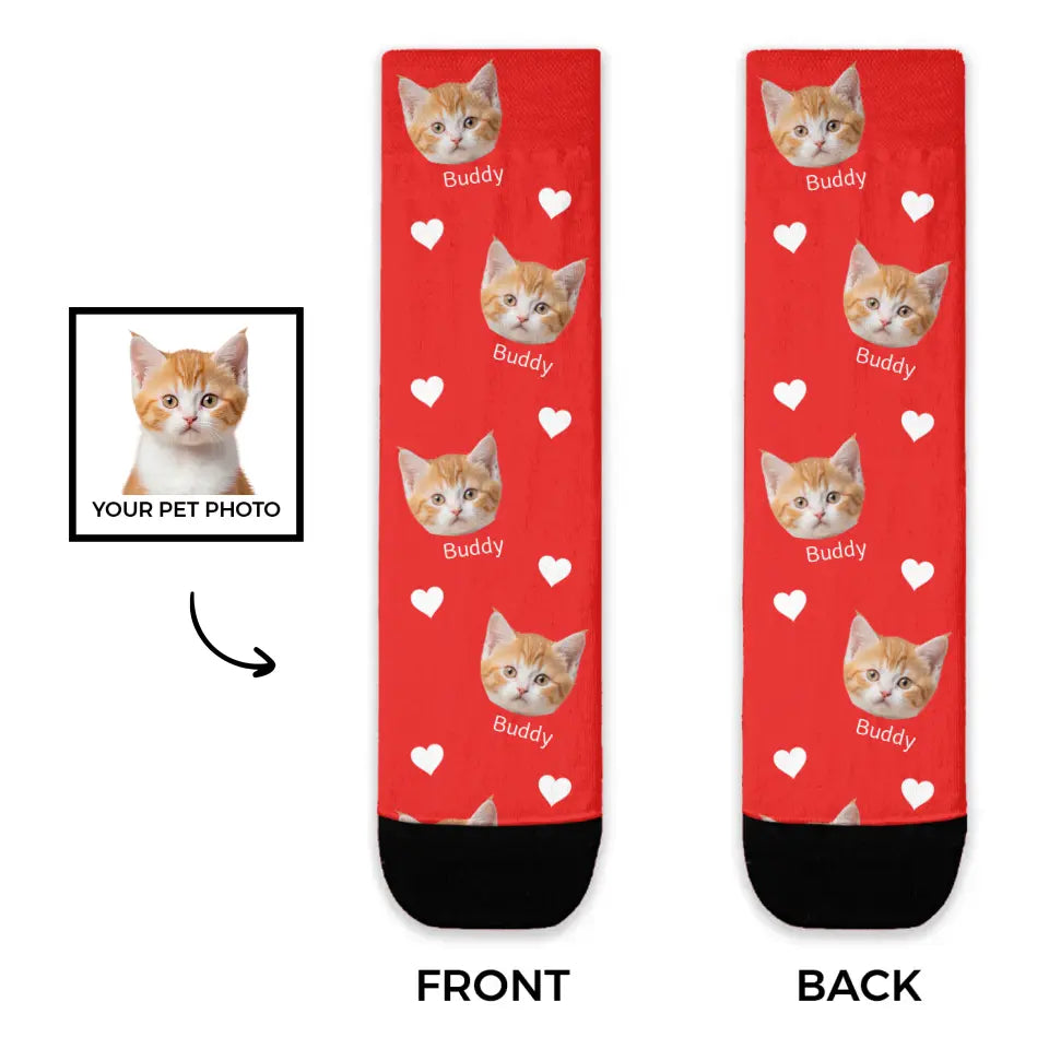 Personalised Cat Socks Printify