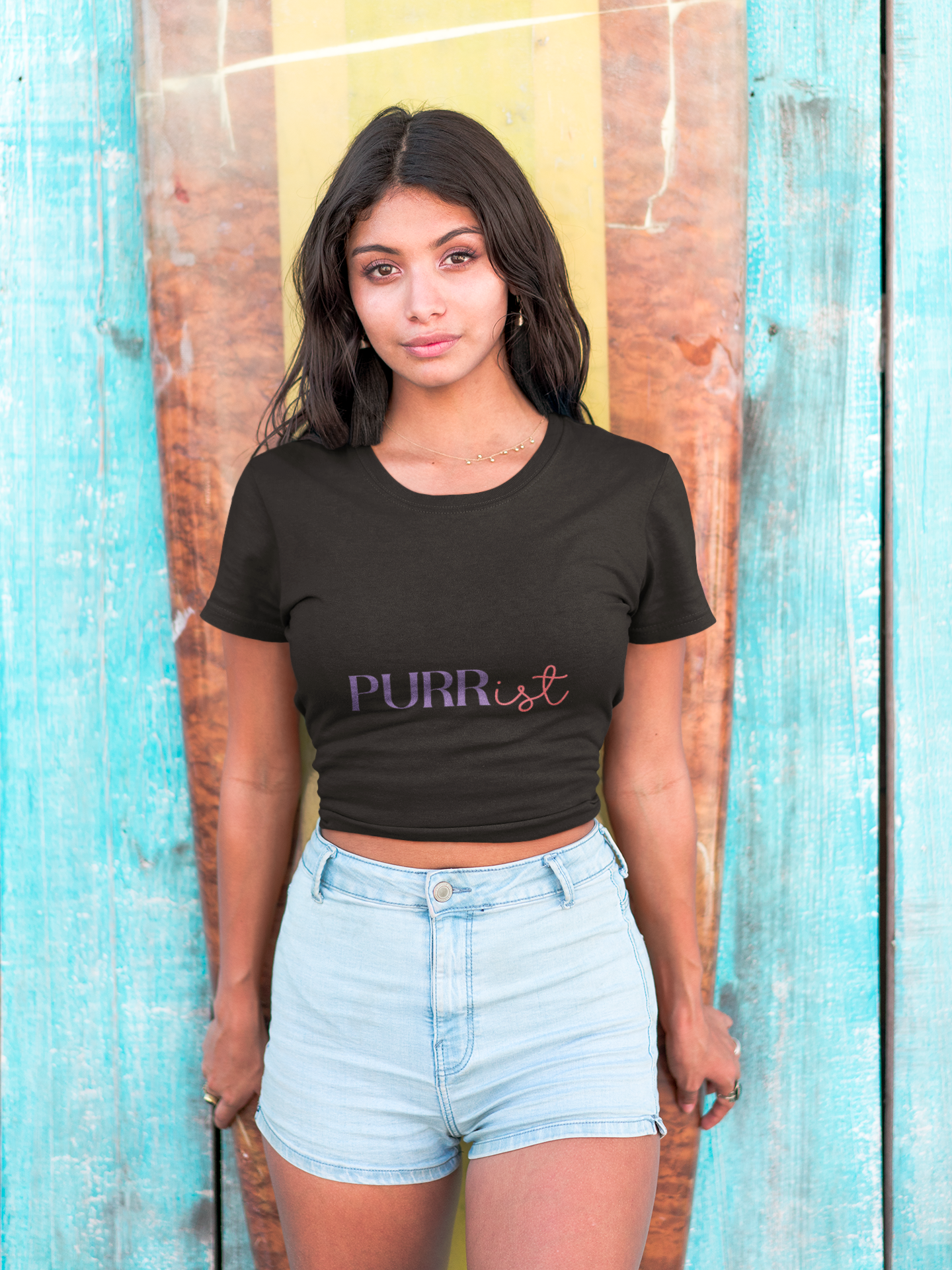 Purr-rist Women's Baby Tee – Light & Fun Cat Lover T-Shirt