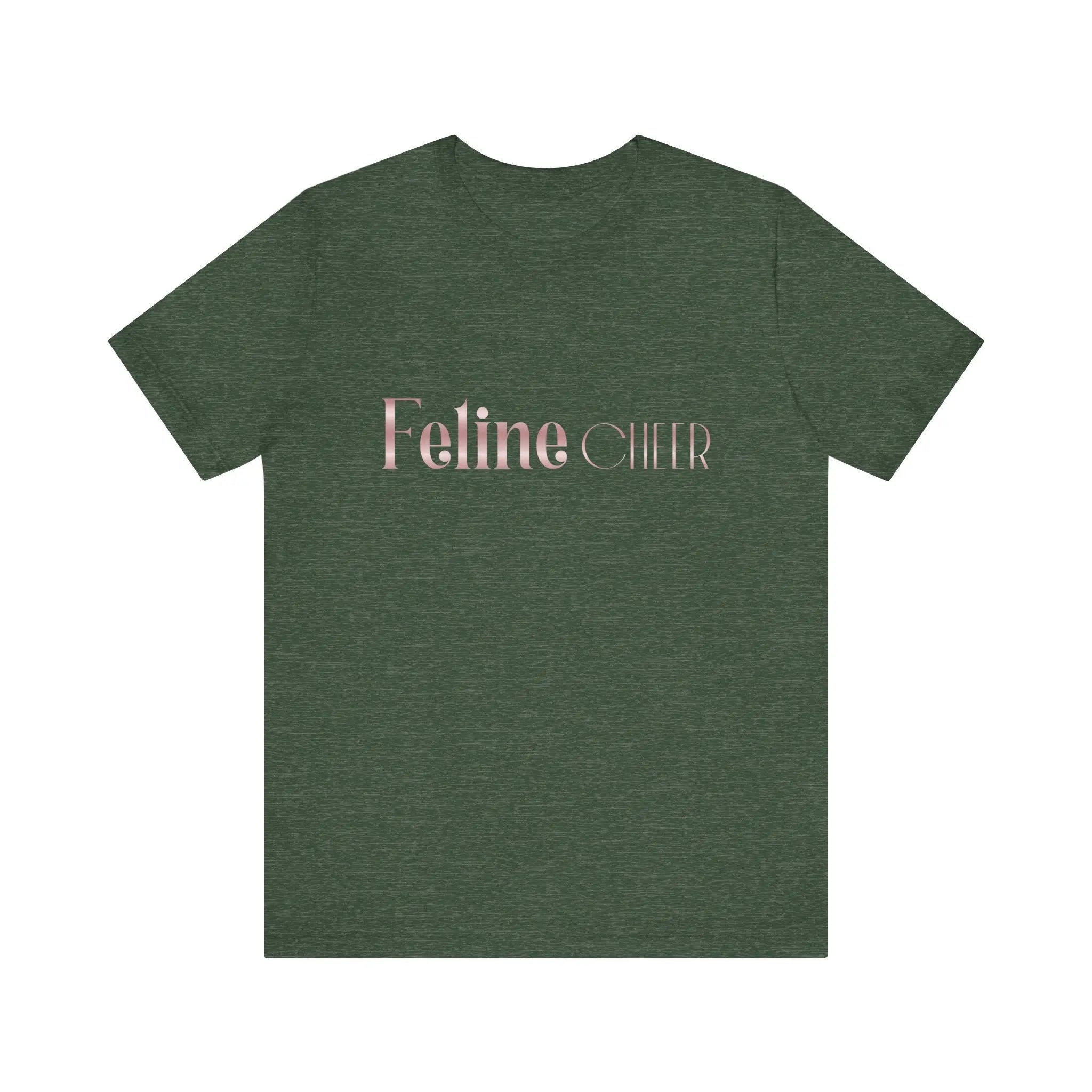 Feline Chic Tee – Rose Gold Script Cat Lover T‑Shirt