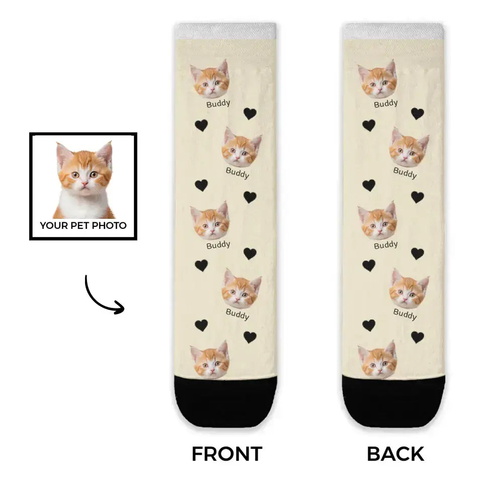 Personalised Cat Socks Printify