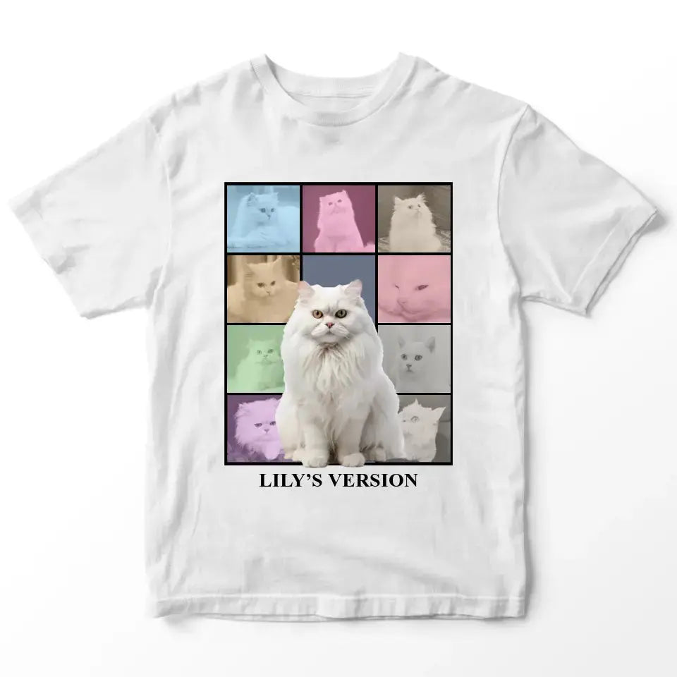 Custom Cat Photo Collage T-Shirt Printify