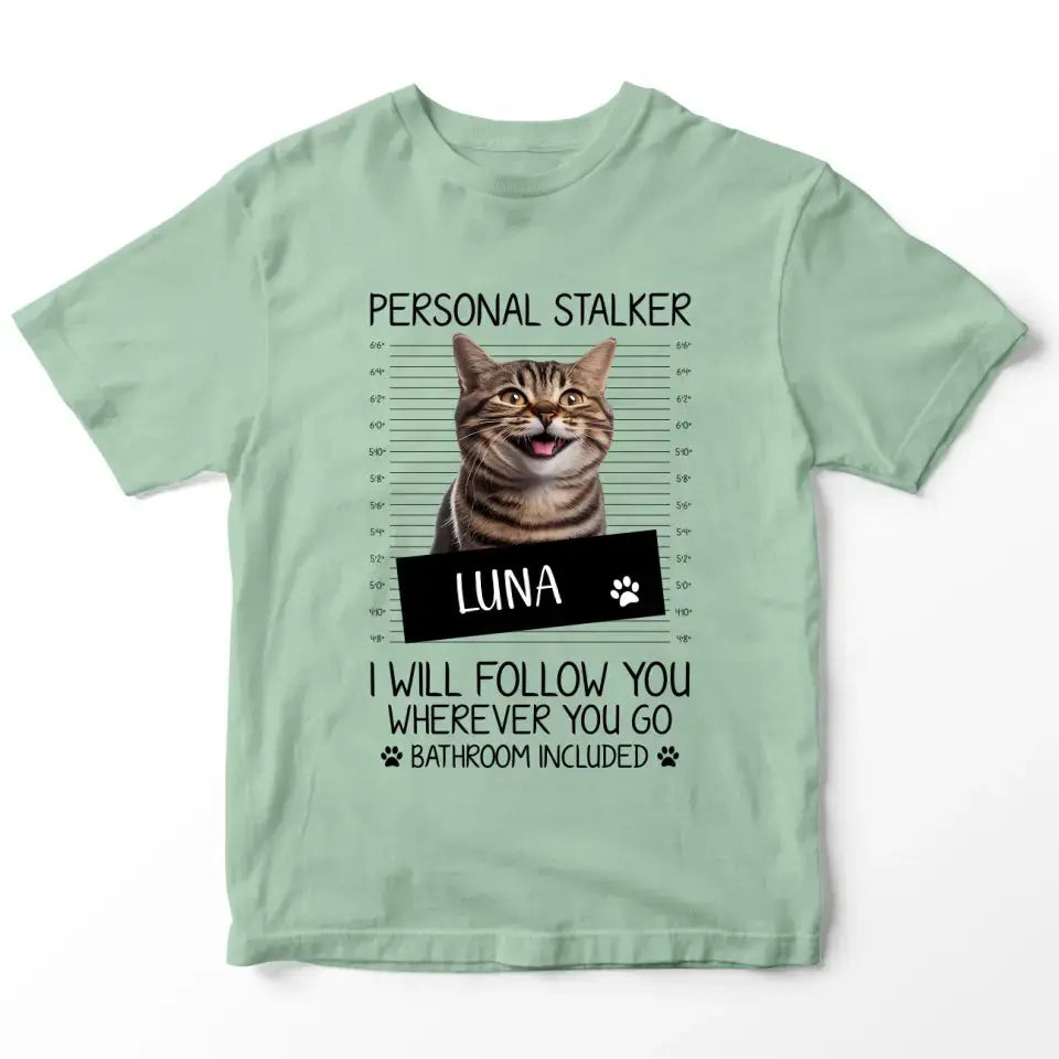 Personalised Cat Stalker T-Shirt Printify