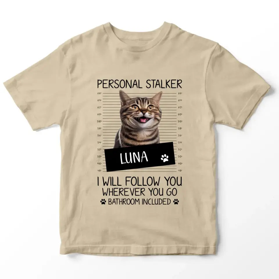 Personalised Cat Stalker T-Shirt Printify