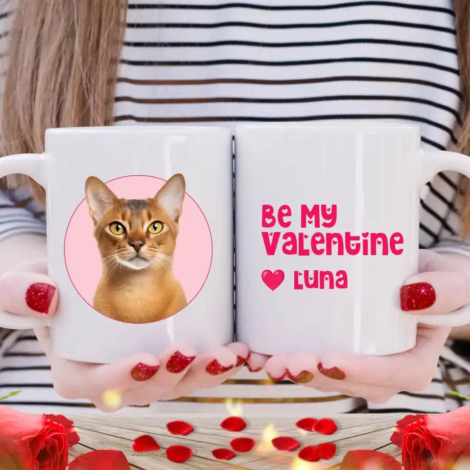 Personalized Valentine's Cat Mug Printify