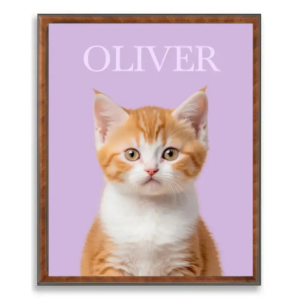 Custom Cat Photo Poster with Frame Printify