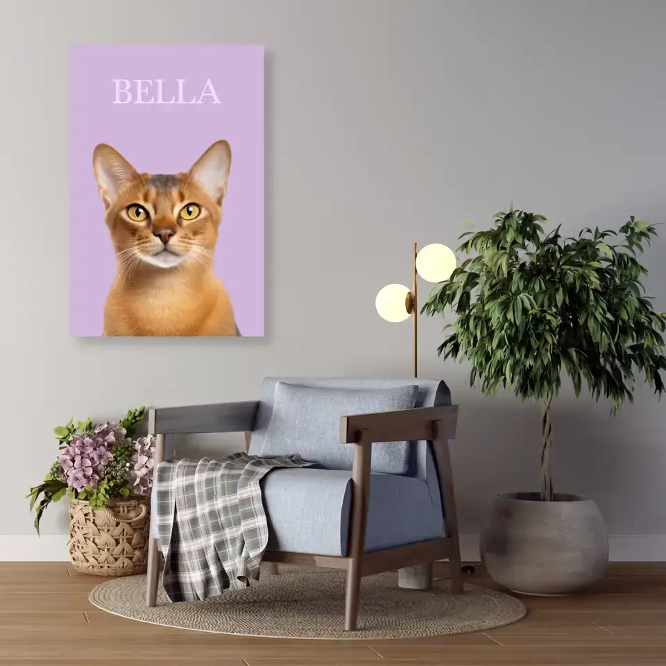 Custom Cat Photo Framed Canvas Printify