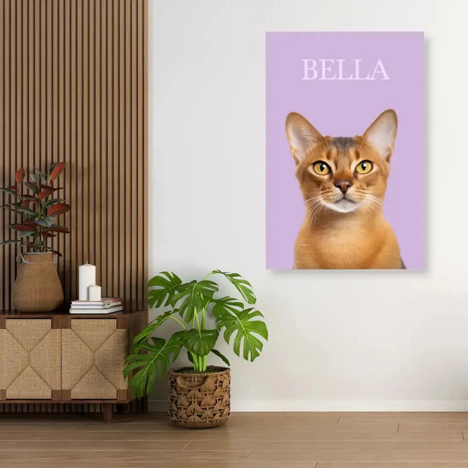 Custom Cat Photo Framed Canvas Printify