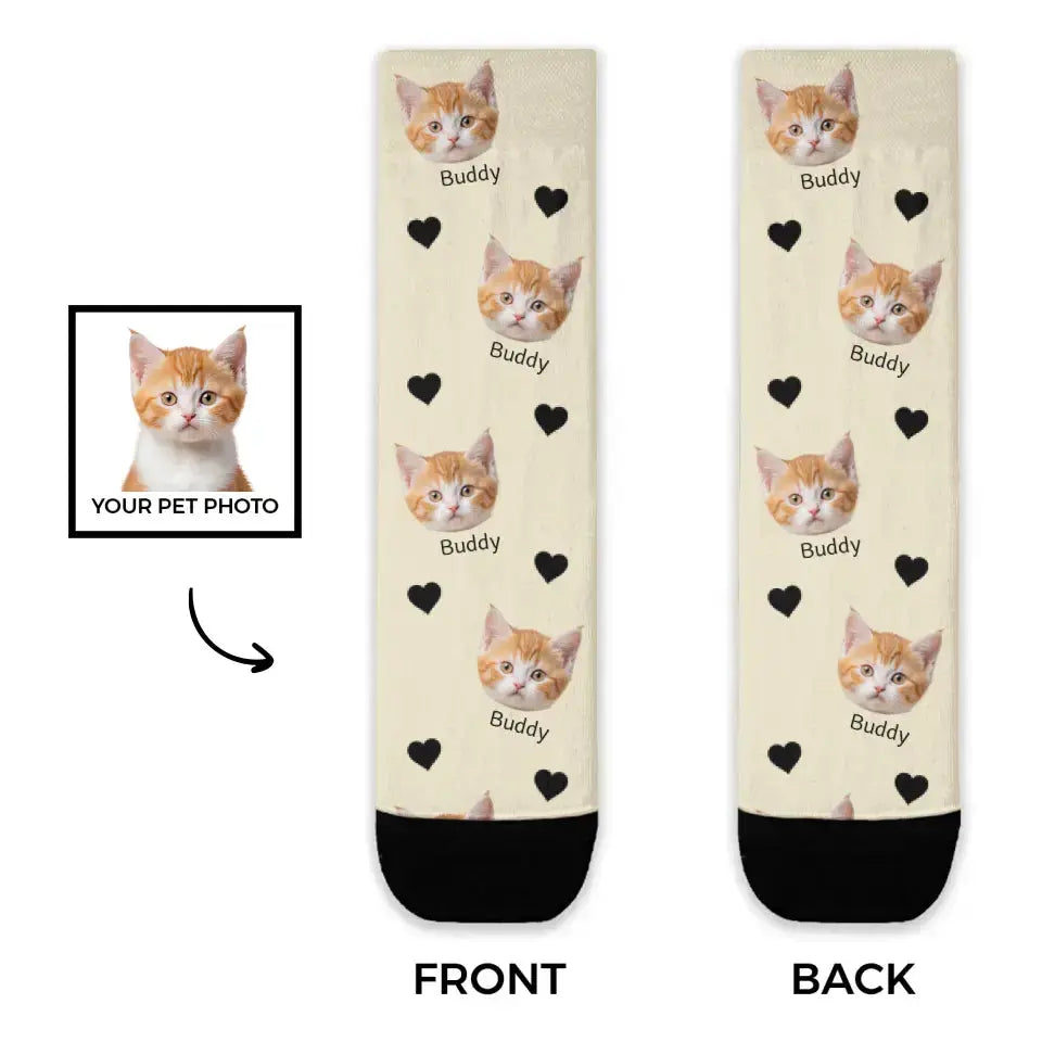 Personalised Cat Socks Printify