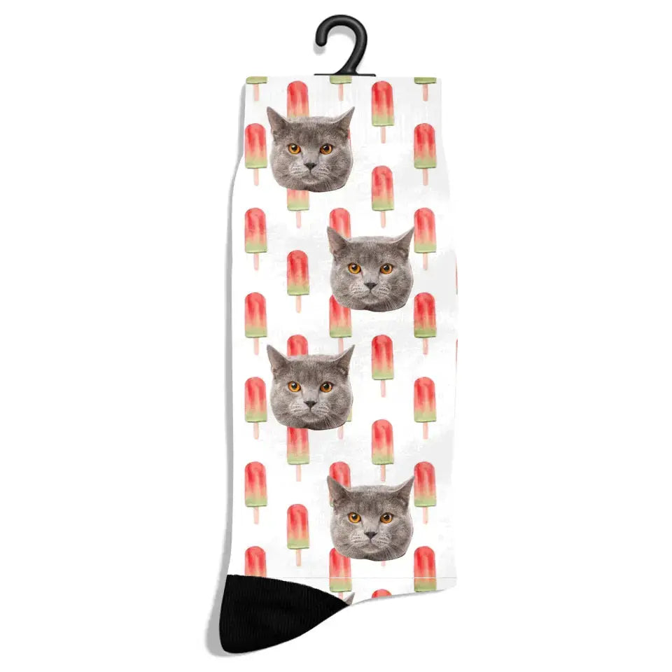 Personalized Summer Pattern Cat Socks Printify