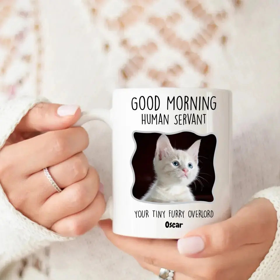 Custom Personalized Good Morning Human Servant Pet Mug Printify