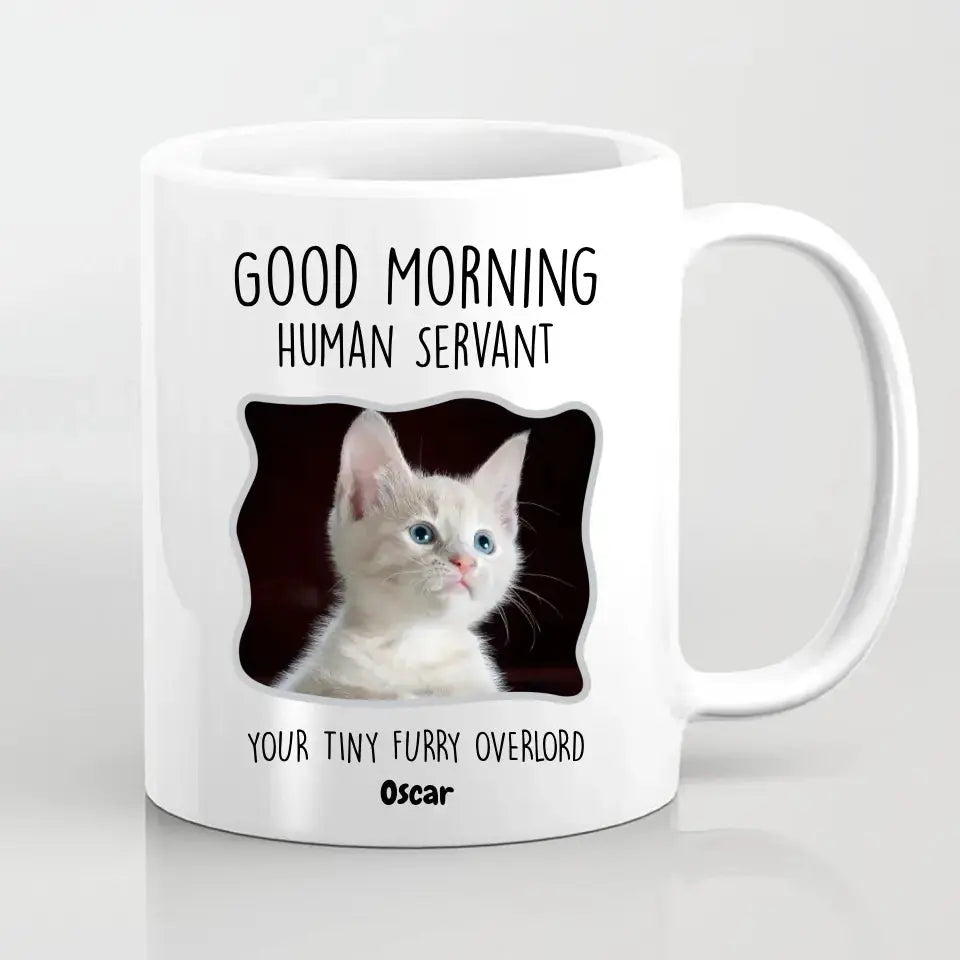 Custom Personalized Good Morning Human Servant Pet Mug Printify