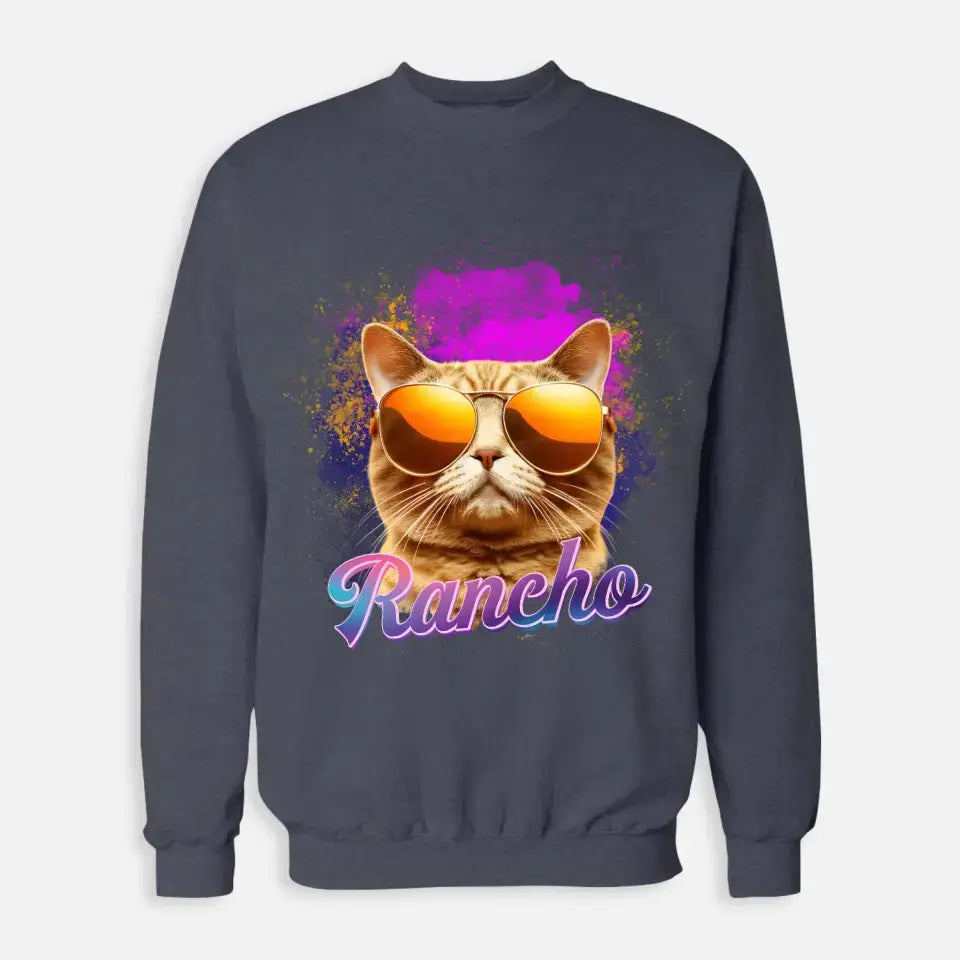 Custom Space Watercolor - Personalized Cat Sweatshirt Printify