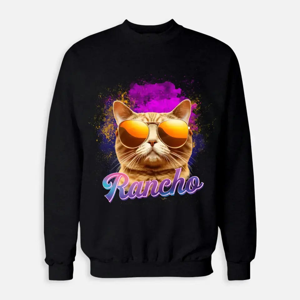 Custom Space Watercolor - Personalized Cat Sweatshirt Printify